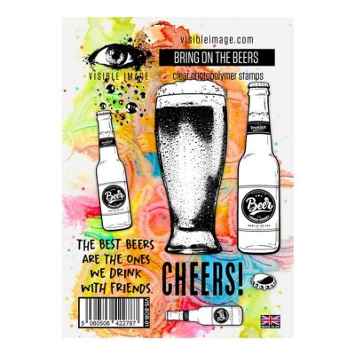 BRING ON THE BEERS clear stamp set - Stämpelset med öl från Visible image A6