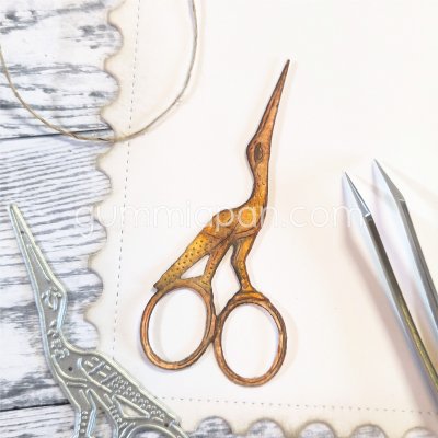 Embroydery scissors die from Gummiapan ca 33 x 75mm
