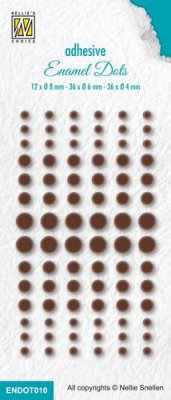 Brown enamel dots from Nellie Snellen 4-8 mm Ø
