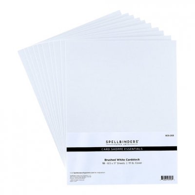 BRUSHED WHITE Cardstock (10pcs) - Vita papper från Spellbinders 21,6x28 cm