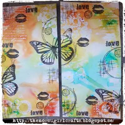KURS: mixed media light brusho-collage i Lilla Edet