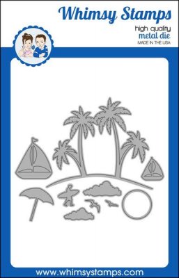 Build an island die set - Stansmallar med ö- och havstema från Whimsy Stamps