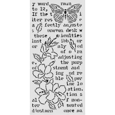 BUTTERFLY AND FLOWER secret diary stencil from Stamperia 12x25 cm