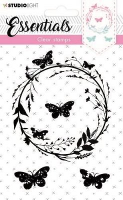 Butterfly wreath clear stamp set - Stämpelset med fjärilar från Studio Light A7