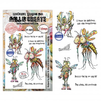 BUZZING BY insect clear stamp set from AALL & Create A6