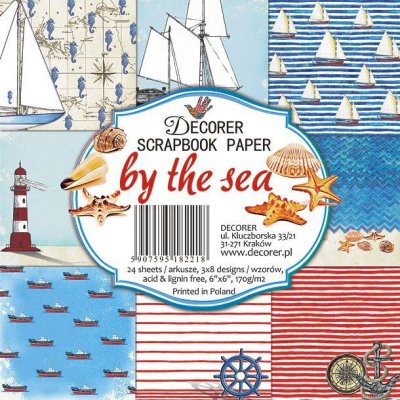 By the Sea 6x6 Inch Paper Pack - Mönsterpapper med havstema från Decorer 15x15 cm
