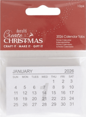 CALENDAR TABS 2026 - Kalenderblad från Papermania Docrafts