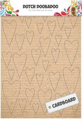 Cardboard art Hearts A5 - Wellpapphjärtan från Dutch Doobadoo