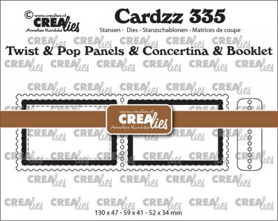Cardzz Dies No. 335 Twist & Pop A7 Panels & Concertina Card & Booklet Postage Stamp die - Specialstansmall från CreaLies