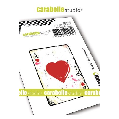 ACE OF HEARTS Carte As De Coeur rubber stamp - Hjärter ess-stämpel från Carabelle Studio A7