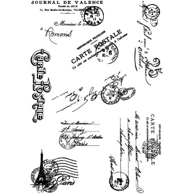CARTE POSTALE clear stamp set 6x8 - Stämpelset med posttema från Creative Expressions