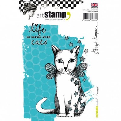 Cat angel stamp set by Birgit Koopsen - Kattstämpel från Carabelle Studio