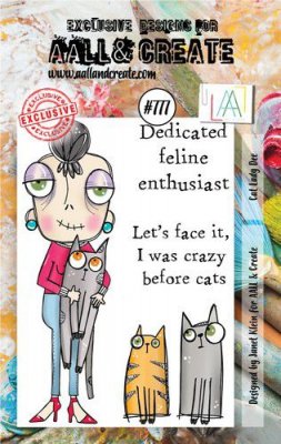 CAT LADY DEE clear stamp set from Janet Klein AALL & Create A7