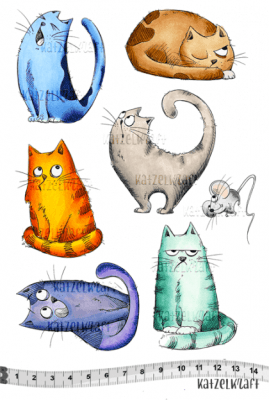 Cats rubber stamps - Katt-stämplar från KatzelKraft