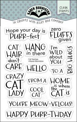 CAT SAYINGS clear stamp set - Stämpelset med kattuttryck från Karen Burniston