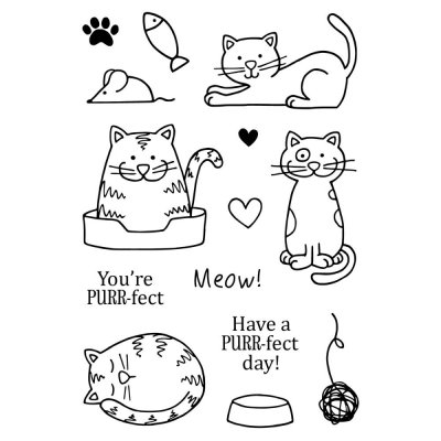 Cats stamp set - Kattstämplar från Jane's Doodles