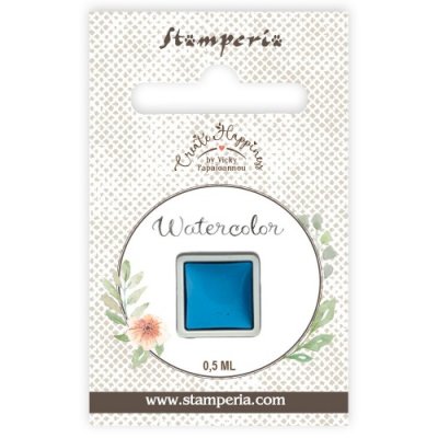 CERULEAN BLUE waterolor refill - Blå akrylfärg från Stamperia ca 0,5 ml