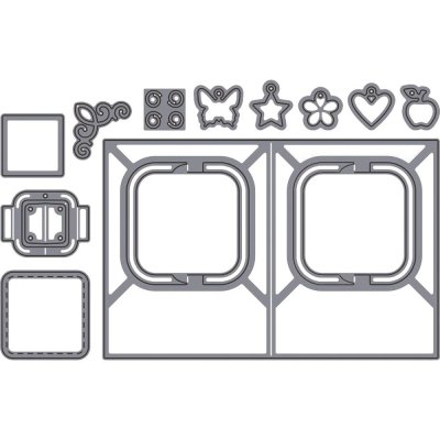 Charm accordion die set - Stansmallar att göra dragspels-kort med, från Karen Burniston
