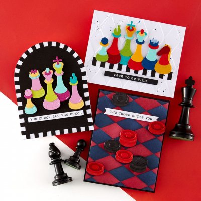 CHECKMATE bundle chess - Kit med schacktema från Spellbinders