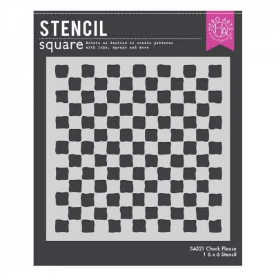 CHECK PLEASE chess pattern stencil - Schablon med schackrutor från Hero Arts 15x15 cm