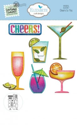 CHEERS TO YOU GLASS DIE SET from Elizabeth craft designs