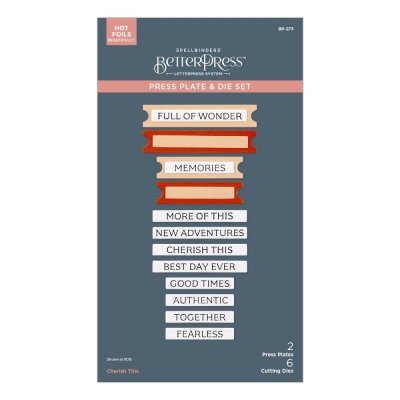 CHERISH THIS press plates words - Ordpressplattor från Spellbinders