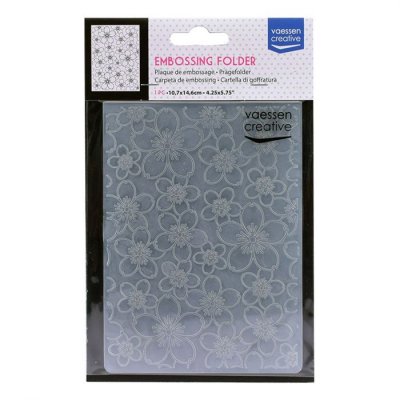 Cherry blossom embossing folder - Embossingfolder med körsbärsblommor från Vaessen Creative 14,6x10,8 cm
