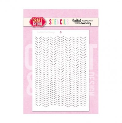 CHEVRON stencil - Schablon från Craft & You A6