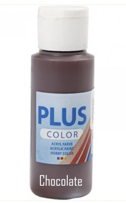 CHOCOLATE chokladbrun akrylfärg från Plus Color 60 ml