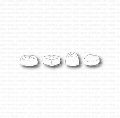 CHOKLADPRALINERstansmallar från Gummiapan ca 14x9, 14x9, 11x11, 13x9 mm