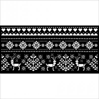 CHRISTMAS BORDER DEER Christmas sweater stencil from Stamperia 12x25 cm