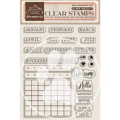 Christmas Calendar, Monthly Create Happiness Christmas Plus Clear Stamps - Stämpelset med planeringstema från Vicky P Stamperia