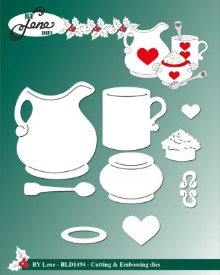Christmas Coffee Cutting & Embossing Die set from By Lene