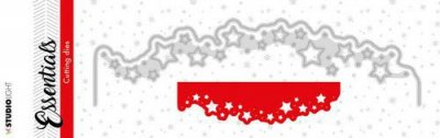 Snowflake border Essentials nr.68 die - Bårdstansmall med stjärnor från Studio Light 5x15 cm