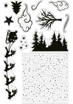 CHRISTMAS EVE 3D Scene Builder Stamp & Die set - Stämpel- och stansmallsset med jultema från Crafter's Companion