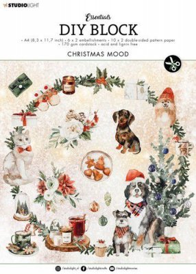 CHRISTMAS MOOD DIY Block Essentials nr.31 - Klipparksblock med djur- och jultema från Studio Light A4