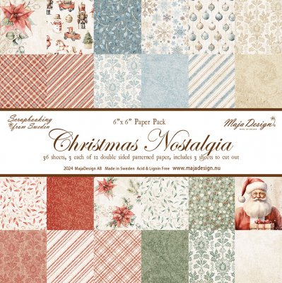 CHRISTMAS NOSTALGIA paper pack 6x6 - Mönsterpapper med jultema från Maja Design 15x15 cm