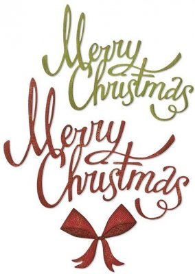 CHRISTIMAS RIBBON WORD DIE SET - Engelska julordstansmallar från Tim Holtz Sizzix