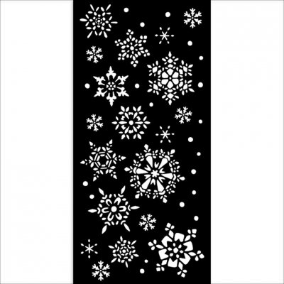 CHRISTMAS SNOWFLAKES stencil - Schablon med snöflingor från Stamperia 12x25 cm