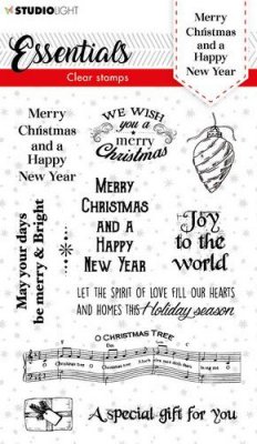 English text Clear Stamp Christmas set Essentials nr.86 - Stämpelset med engelska jultexter från Studio Light A6
