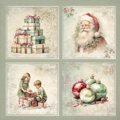 CHRISTMAS TIME CARDS die cut paper form Reprint 30x30 cm
