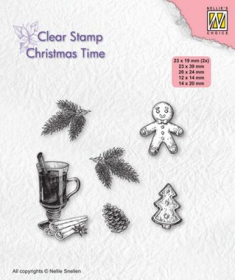Christmas time clear stamp set - Stämpelset med jultema från Nellie Snellen 2,3*3,9 cm