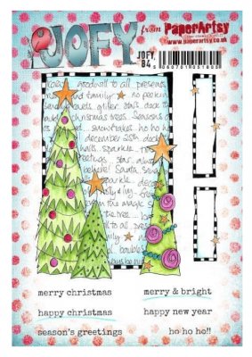 Christmas tree and text rubber stamp set 84 from JOFY PaperArtsy A5