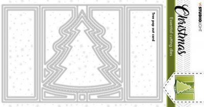 Christmas tree pop-up card die set - Stansmallar till grankort från Studio Light 16,6x10,2 cm