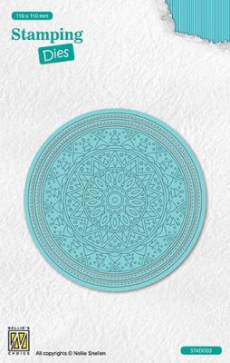 FÖRBESTÄLLNING Christmas trees round stamping die set - Cirkelstansmallar med jultema att stämpla med från Nellie Snellen