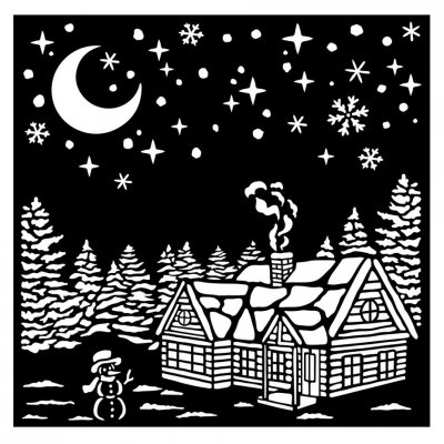 Christmas Village stencil from Stamperia 18x18 cm
