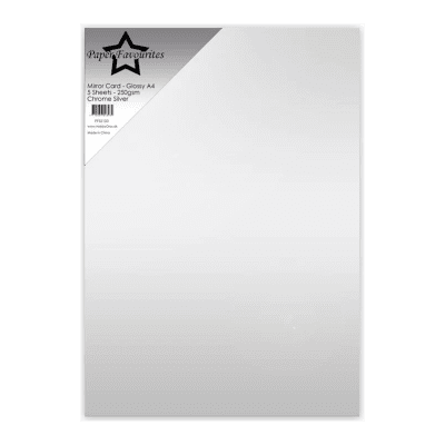 CHROME SILVER glossy mirror card from Paper Favourites A4