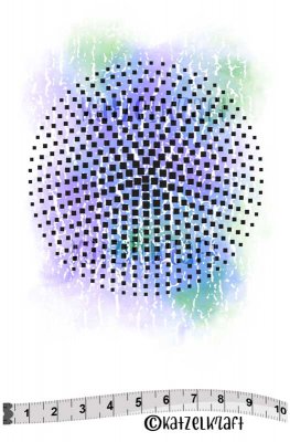 Halftone round rubber stamp - Gummistämpel men mönstrad cirkel från KatzelKraft