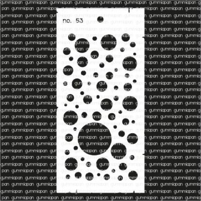 Circles dots stencil 53 from Gummiapan 10x21 cm