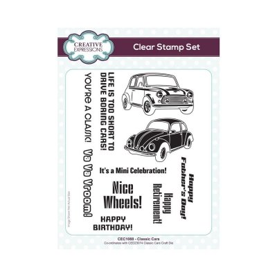 CLASSIC CARS clear stamp set from Creative Expressions 15x20 cm